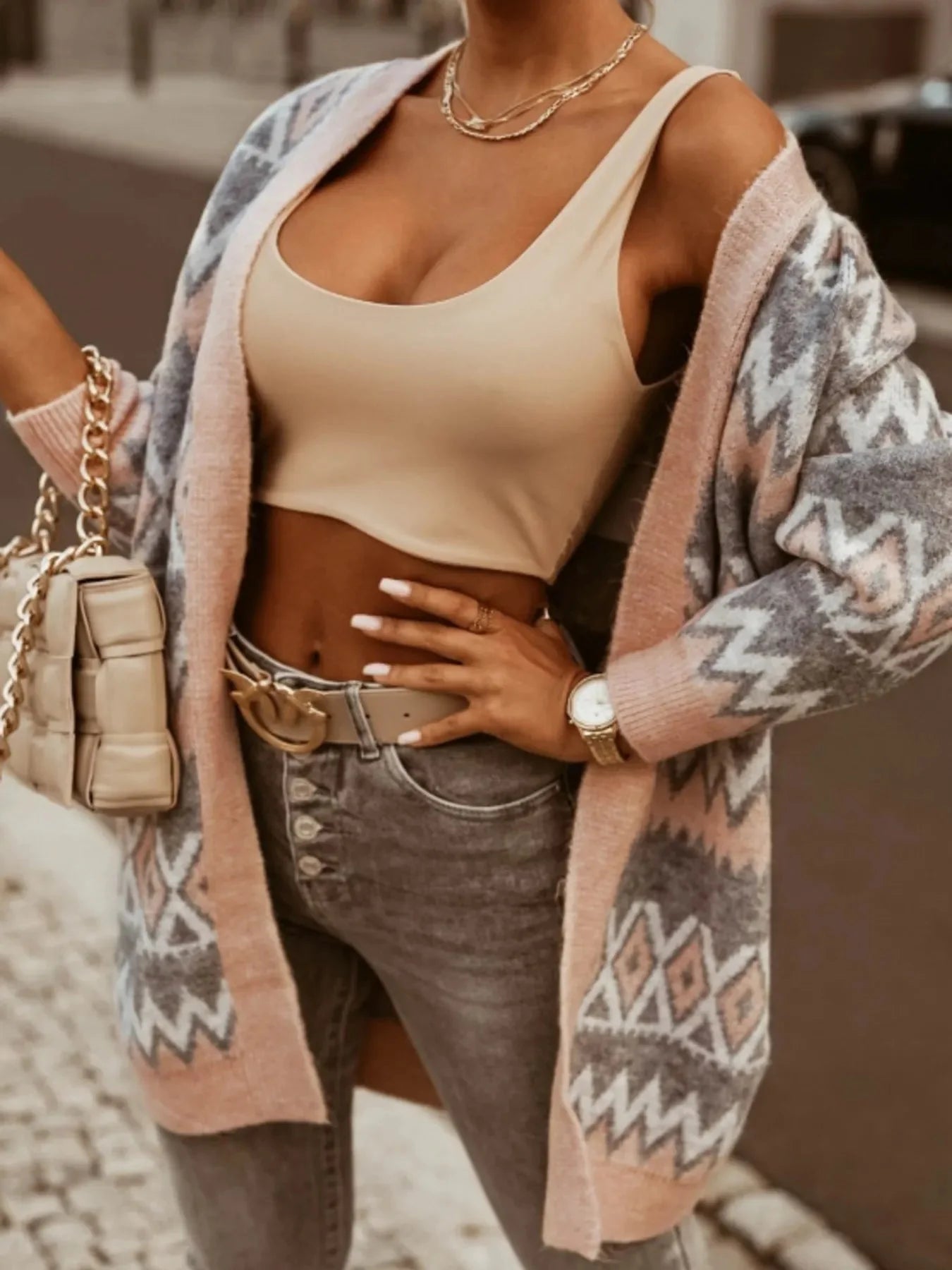 Southwester Pattern Longline Cardigan