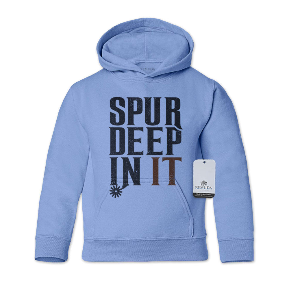 Spur Deep In It - Youth Western Pullover Hoodie
