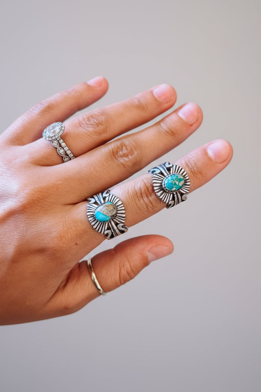 Stampeded Turquoise Ring