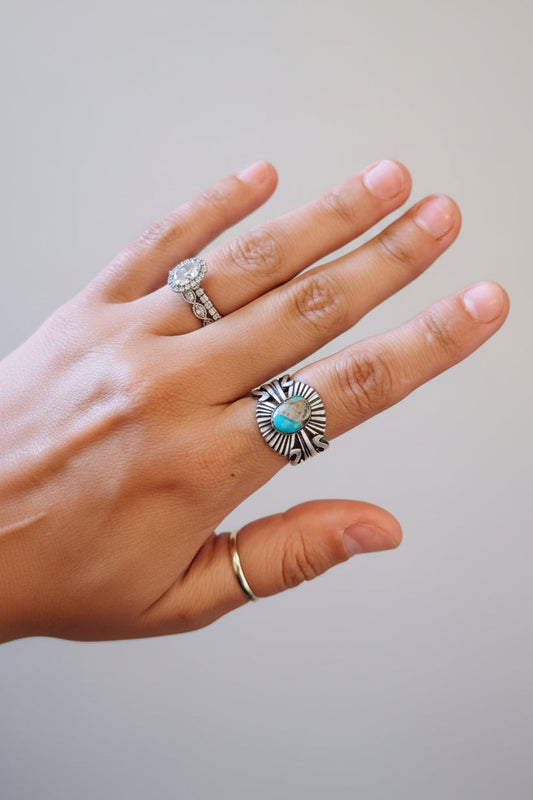 Stampeded Turquoise Ring