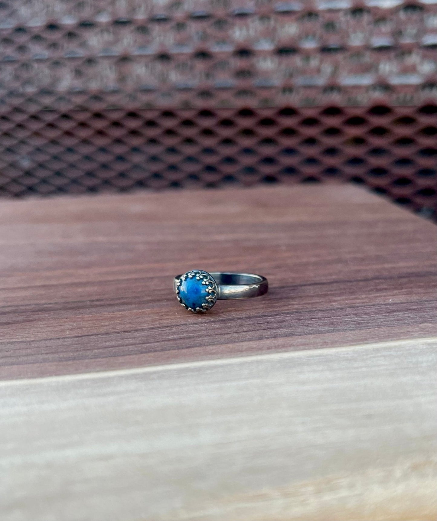 Summertime Blues Handmade Denim Lapis and Sterling Silver Ring - Size 6 and 8