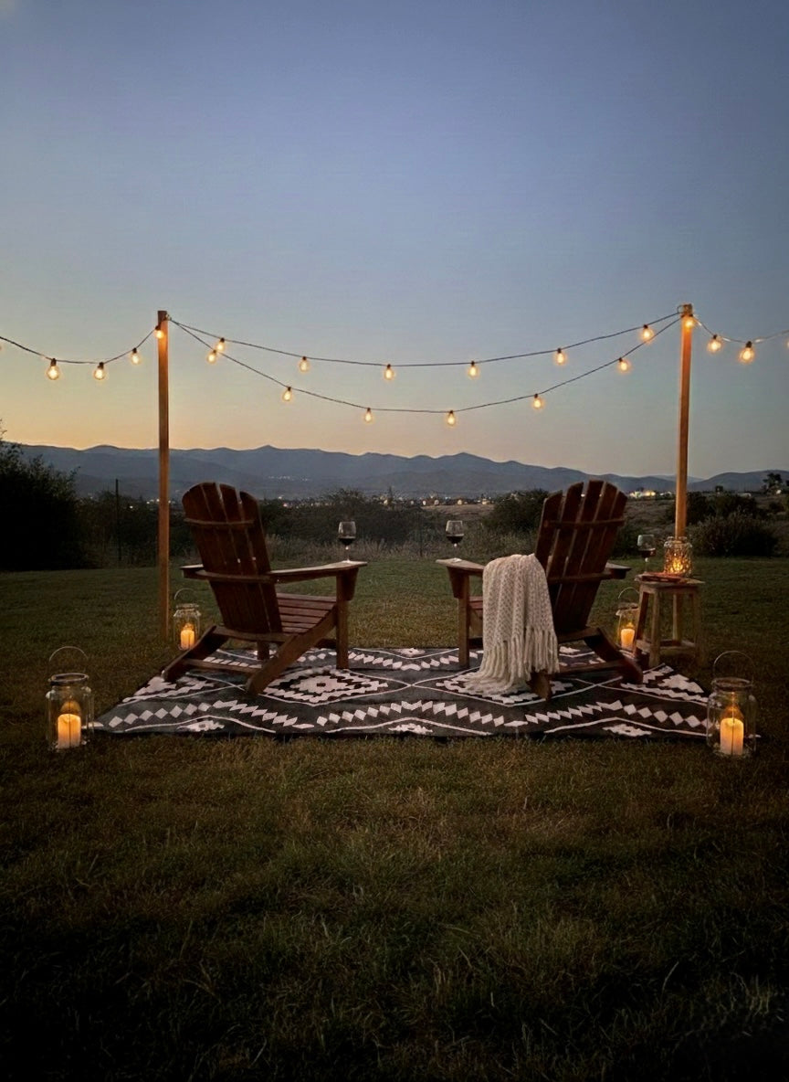 Black + Ivory - 9ft x 12ft - RANCH RUGS  -THE DAVIS -