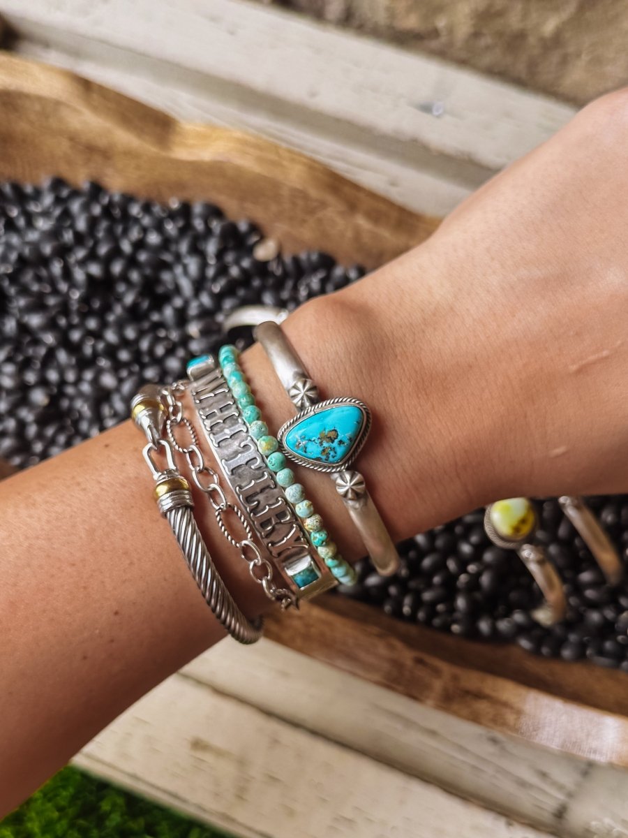 Tahoka Cuff - Golden Hills/Kingman Turquoise/Palomino