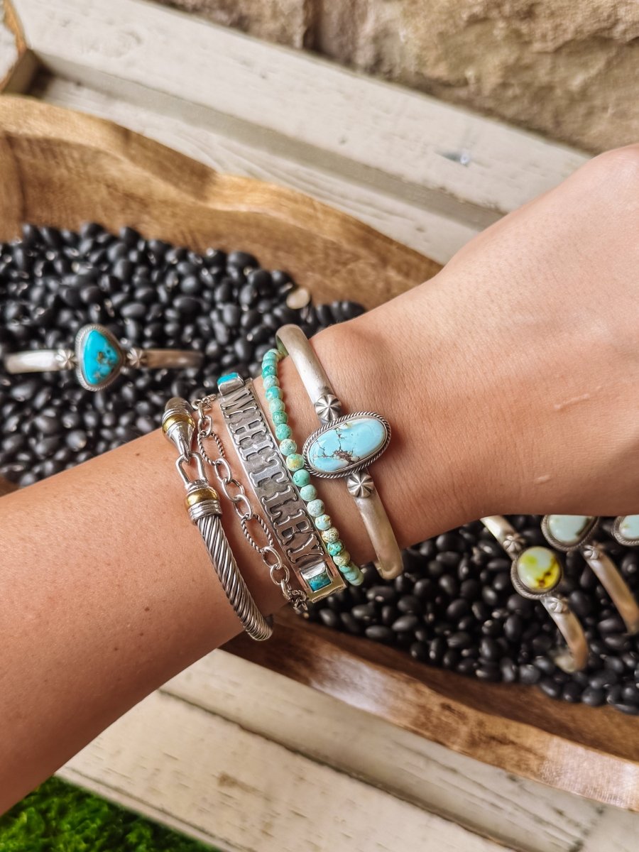 Tahoka Cuff - Golden Hills/Kingman Turquoise/Palomino