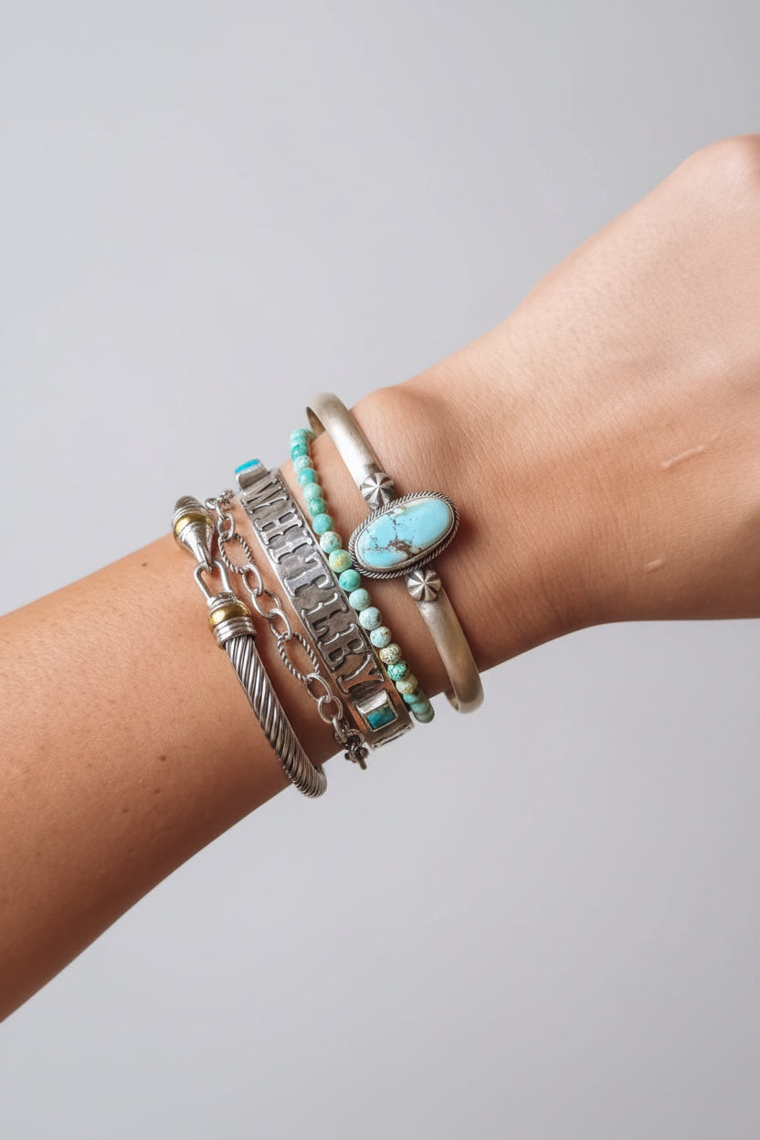 Tahoka Cuff - Golden Hills/Kingman Turquoise/Palomino