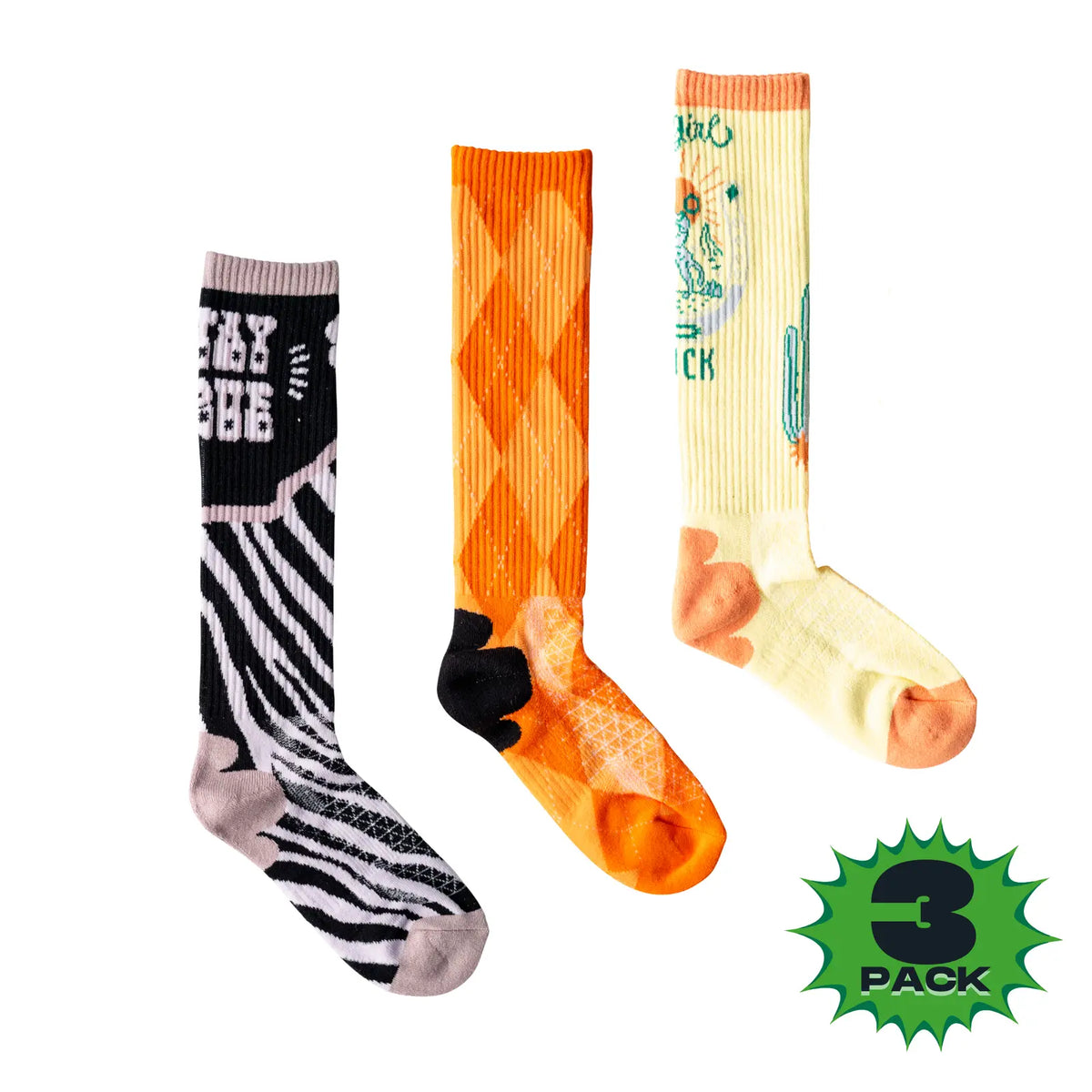 The Lucky 3 Pack | True Desert Outlaw Performance Boot Socks