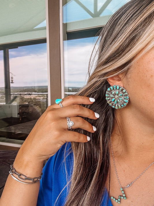 The Pine Turquoise Cluster Earrings