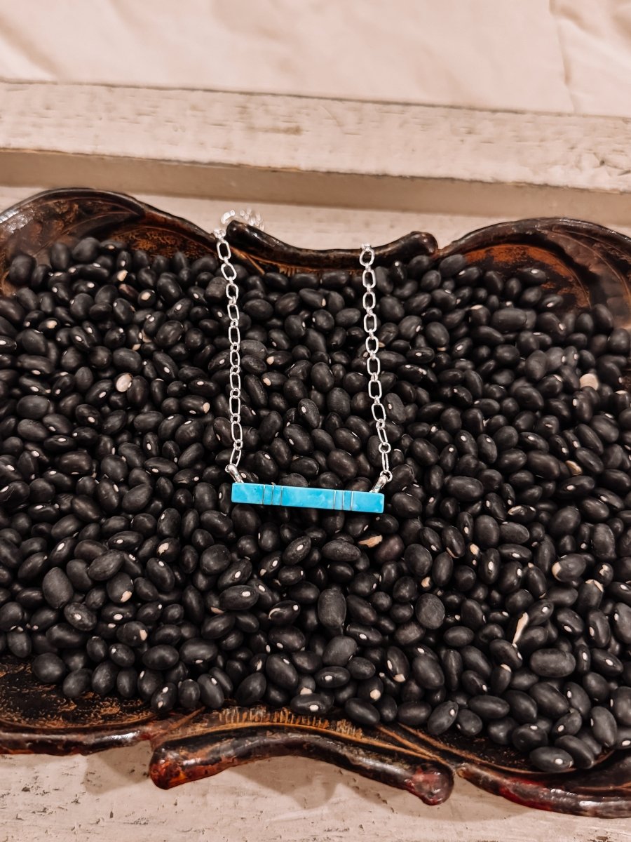 Train of Love Turquoise Bar Necklace