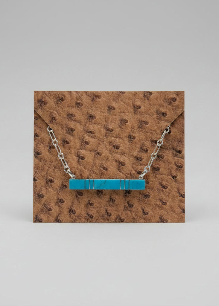 Train of Love Turquoise Bar Necklace
