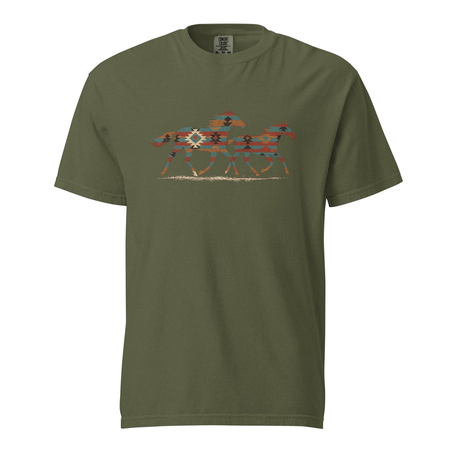 Tribal Running Horses Men's tee