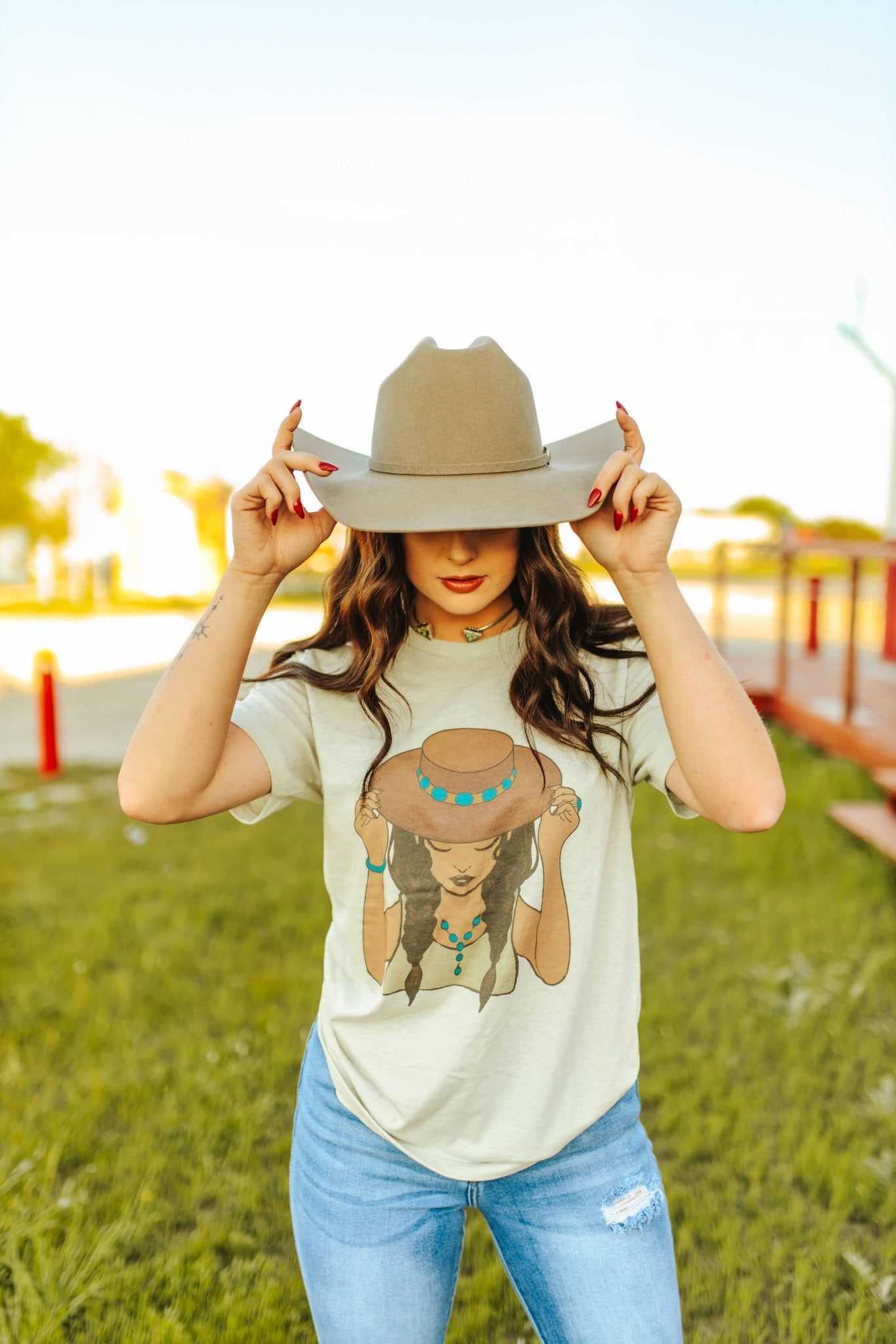 Turquoise Cowgirl Graphic Tee