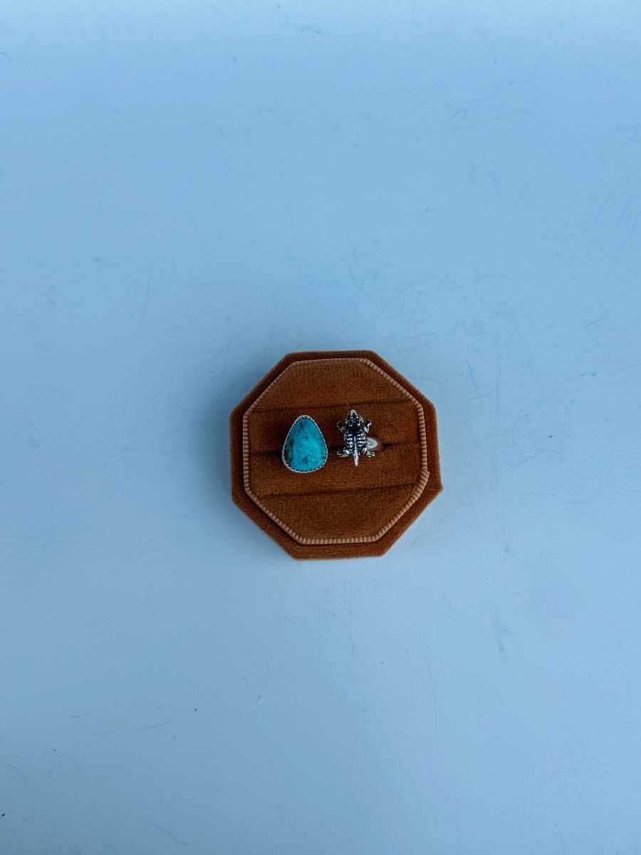 Turquoise Horned Frog Ring