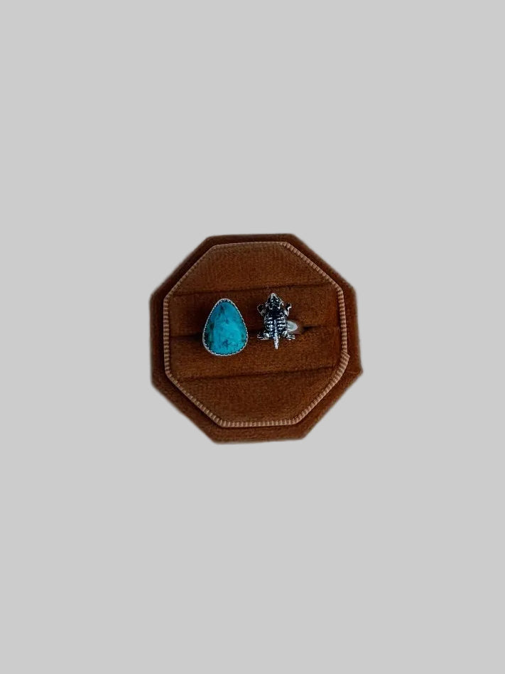 Turquoise Horned Frog Ring
