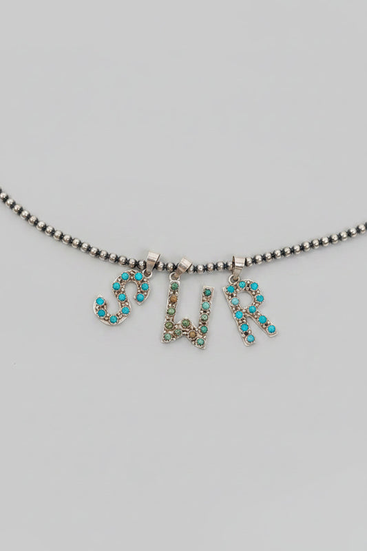Turquoise Initial Pendant