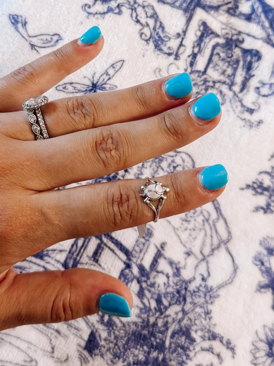 Turtle Mother of Pearl Ring