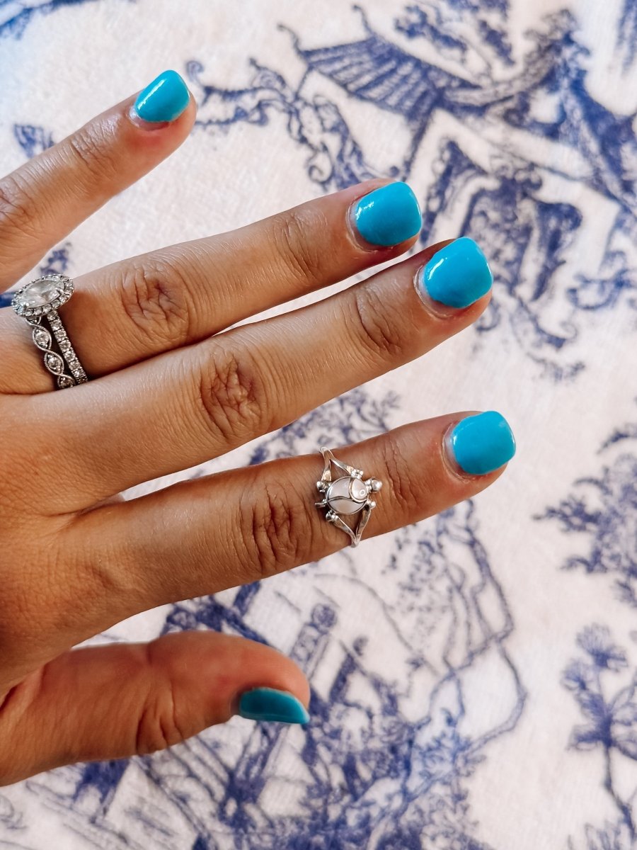 Turtle Mother of Pearl Ring
