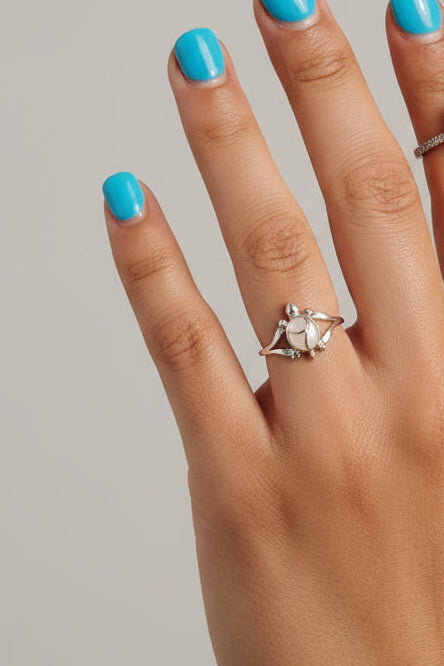 Turtle Mother of Pearl Ring