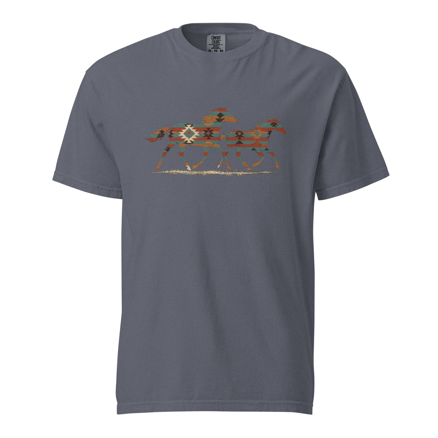 Tribal Running Horses Heavyweight T-Shirt