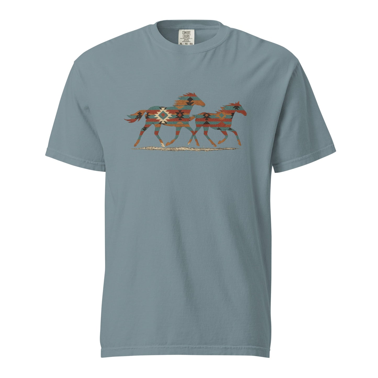 Tribal Running Horses Heavyweight T-Shirt