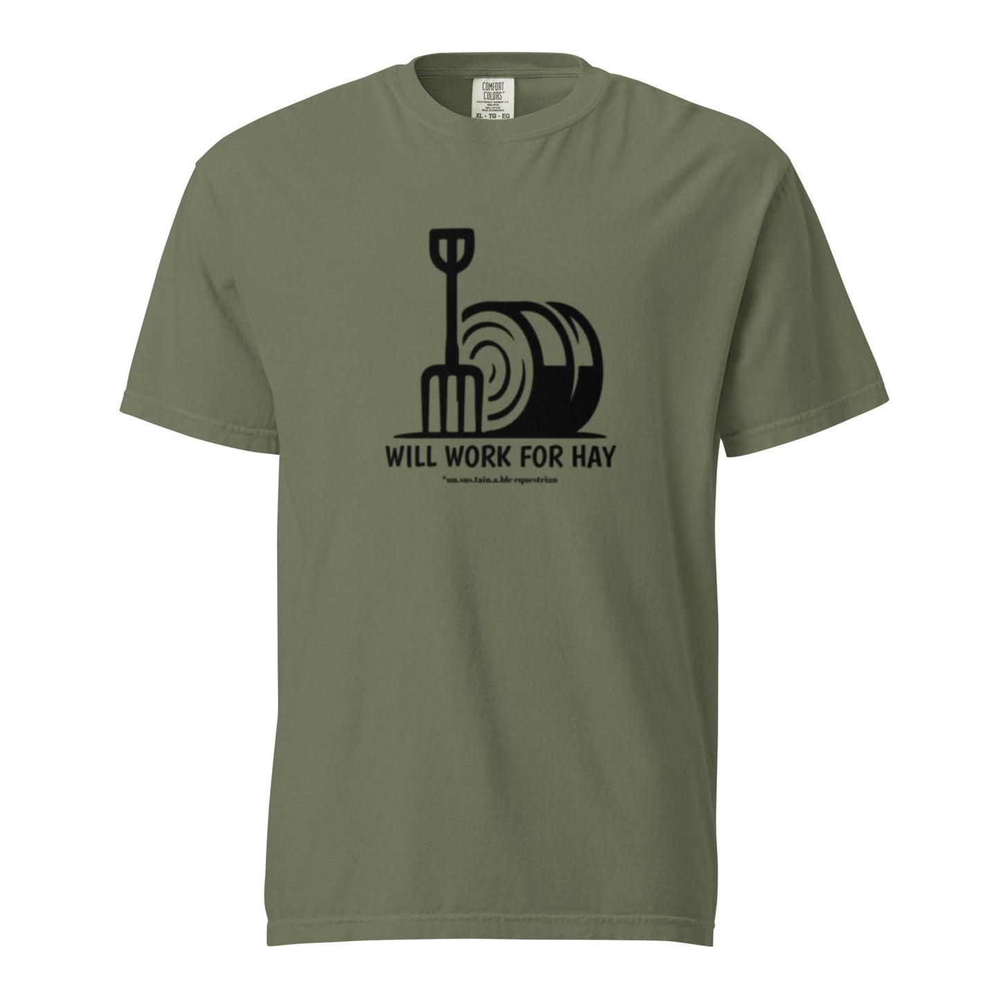 Unisex garment-dyed heavyweight t-shirt - Will Work For Hay