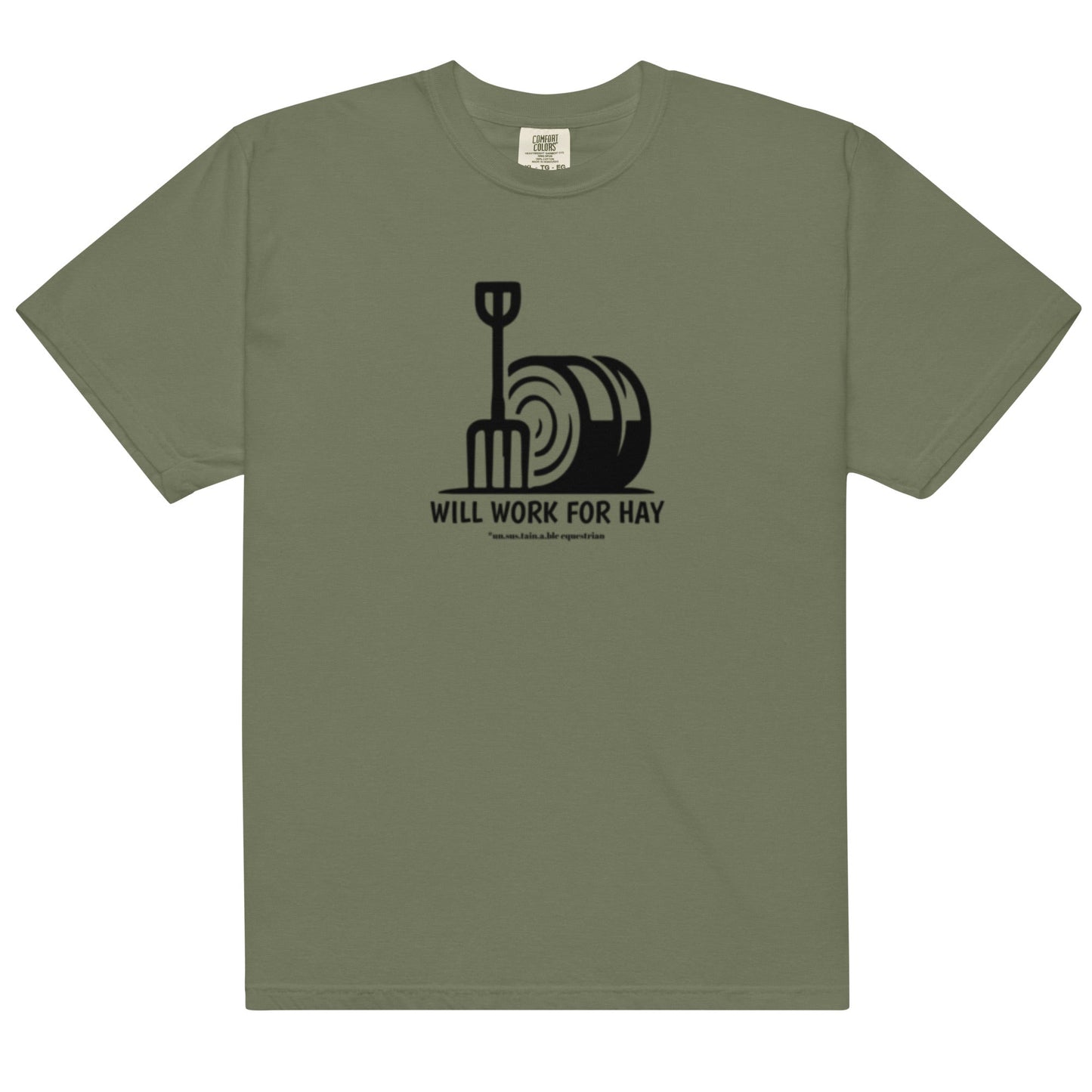 Unisex garment-dyed heavyweight t-shirt - Will Work For Hay
