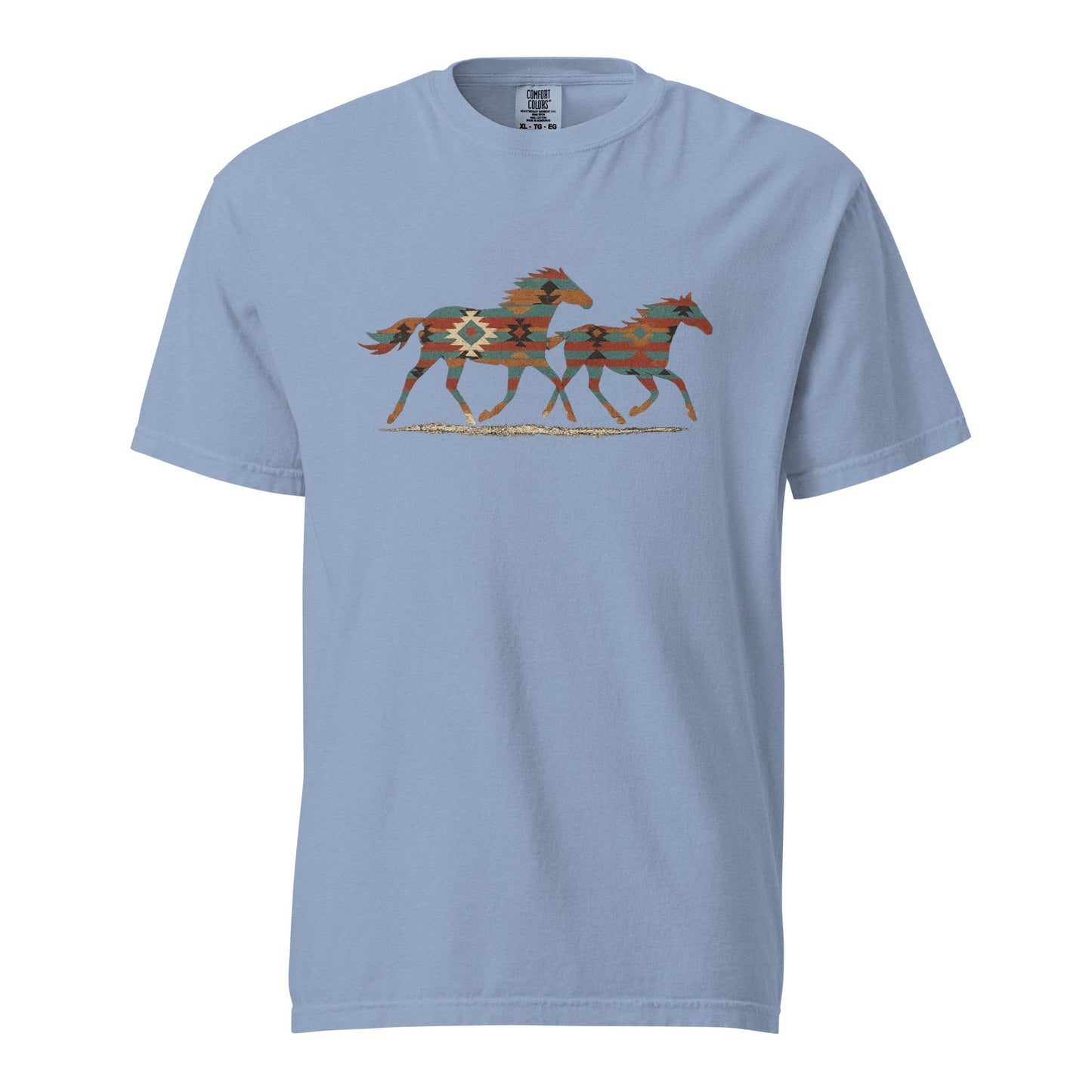 Tribal Running Horses Heavyweight T-Shirt