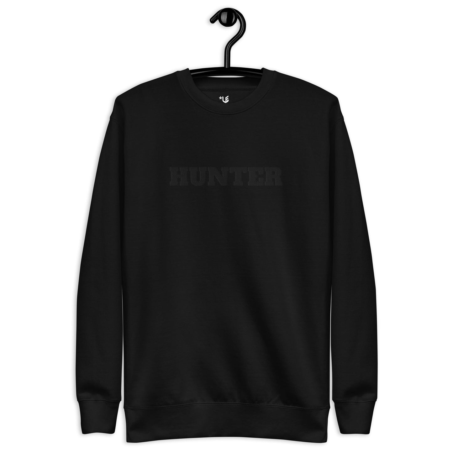 Unisex Premium Sweatshirt - Hunter (Black On Black) - Embroidered