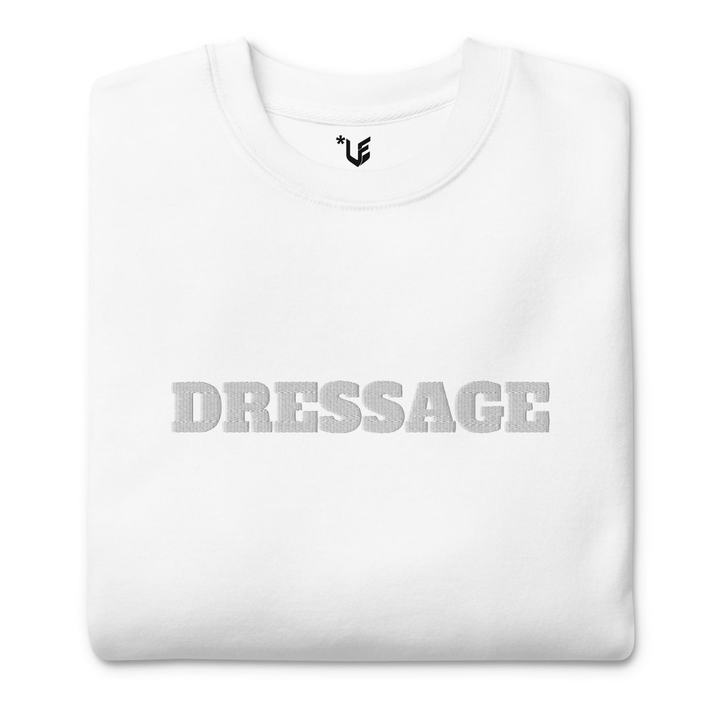 Unisex Premium Sweatshirt - Dressage (White On White) - Embroidered