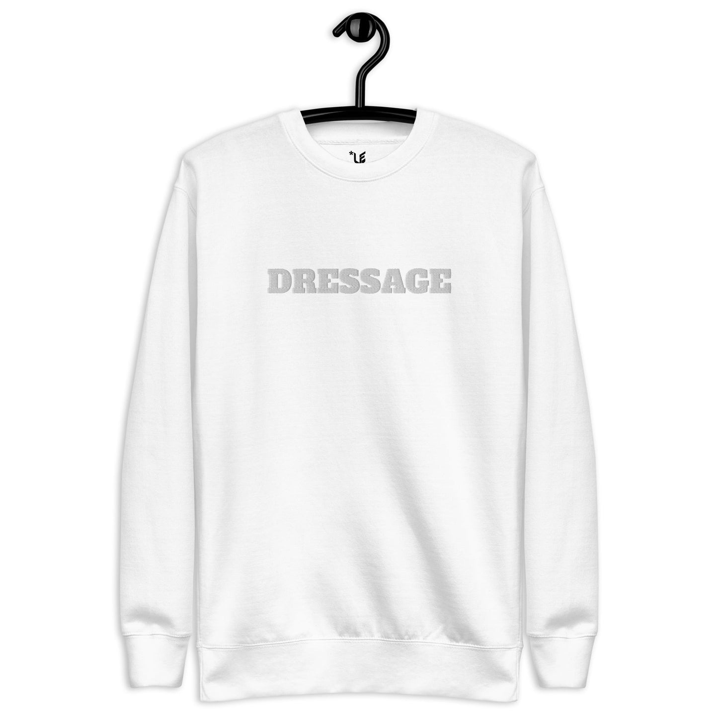 Unisex Premium Sweatshirt - Dressage (White On White) - Embroidered