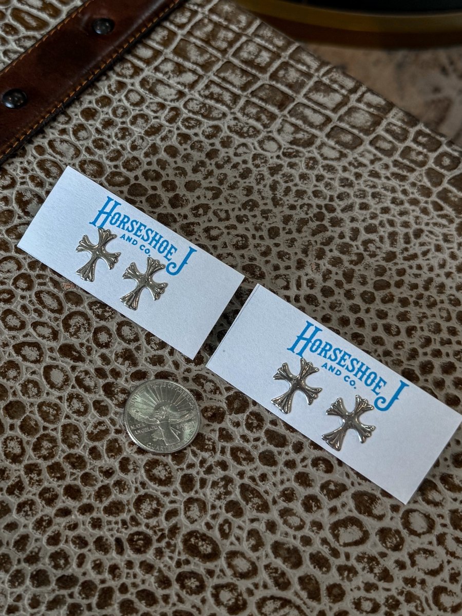 Vanderbilt Silver Cross Earrings
