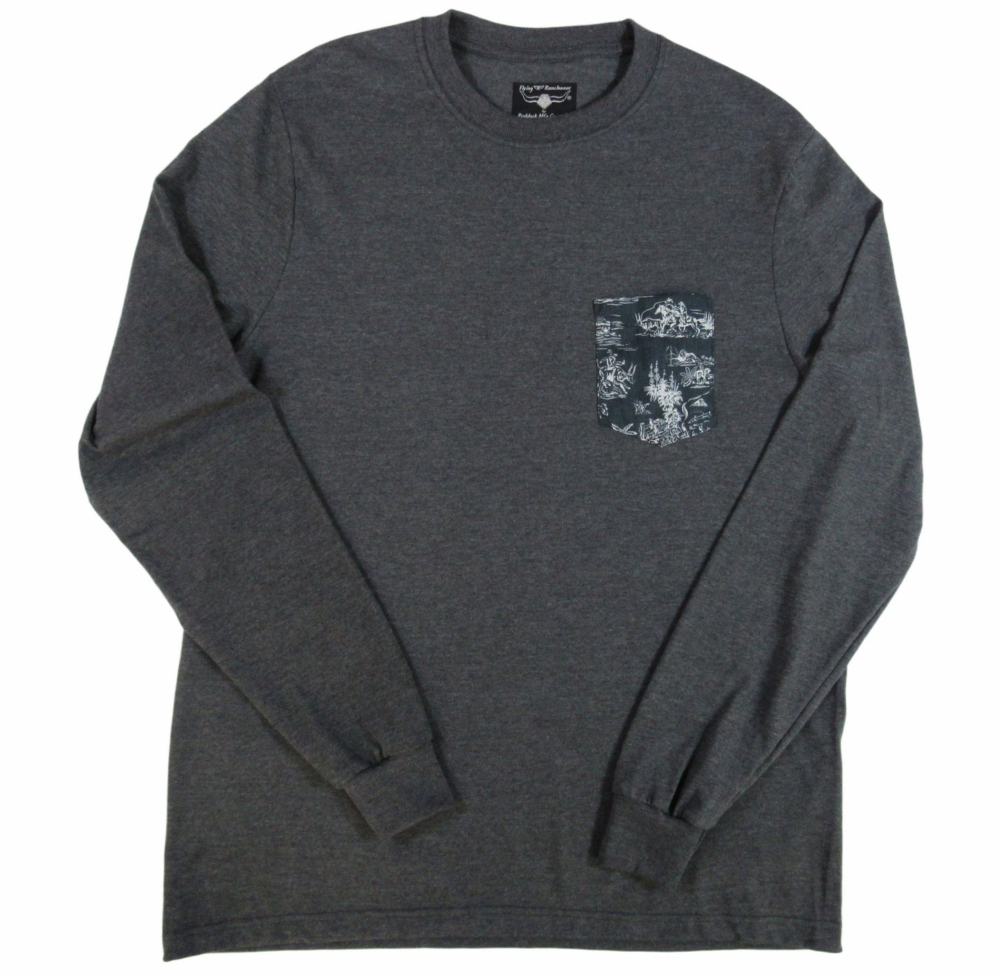 Flying R Ranchwear - Novelty Print - Long Sleeve - Pocket T-shirt - Made in USA