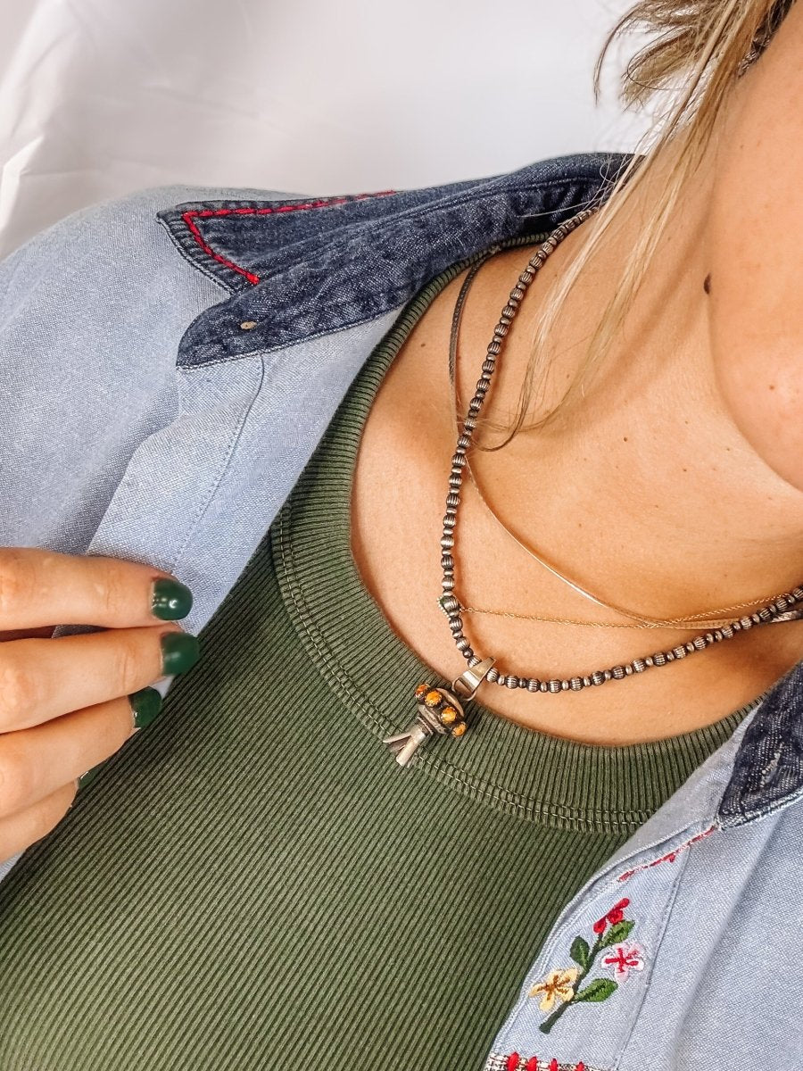 Wilson Textured Sterling Silver Pearl Necklace