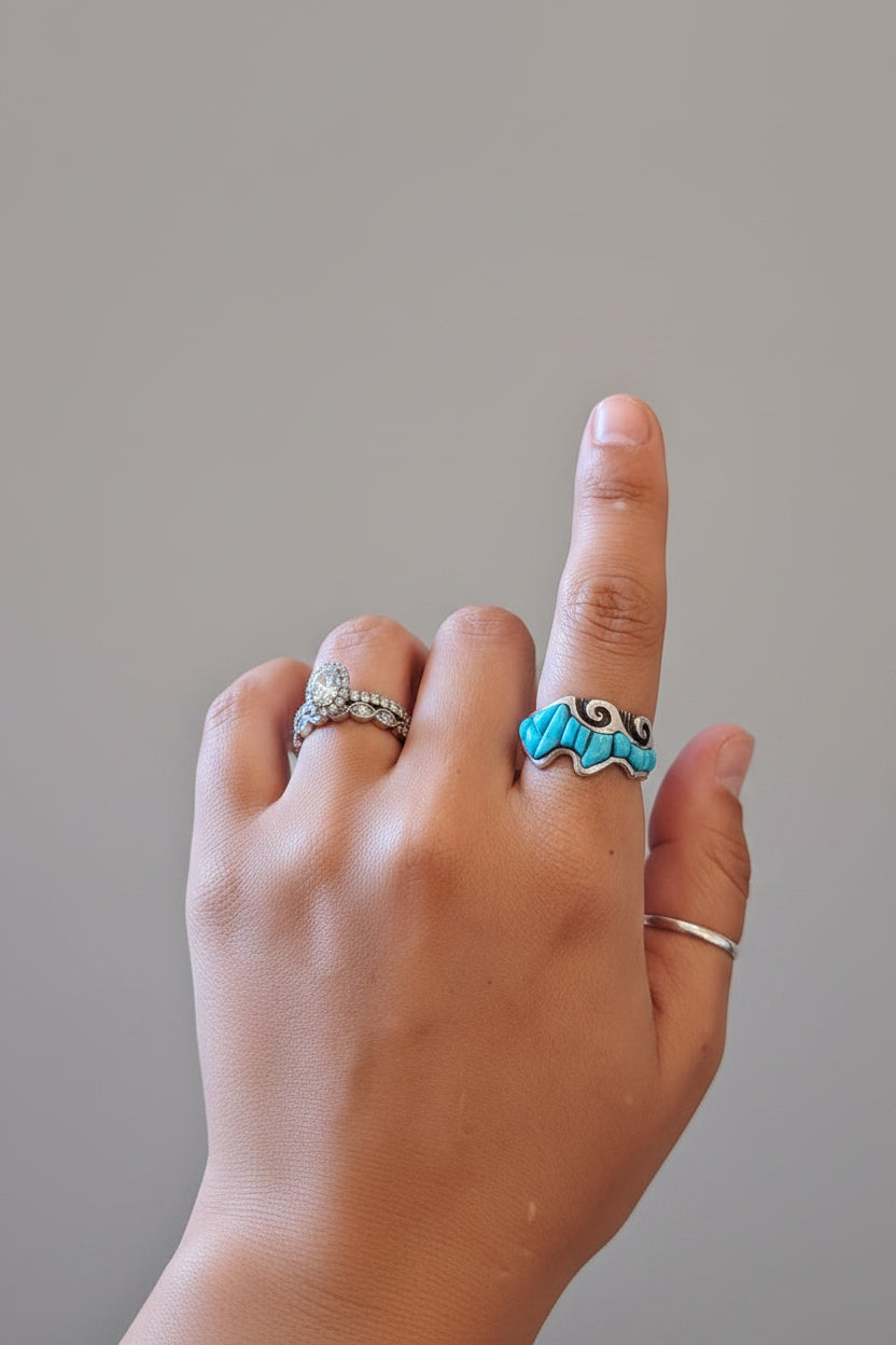 Wave Turquoise Stone Ring