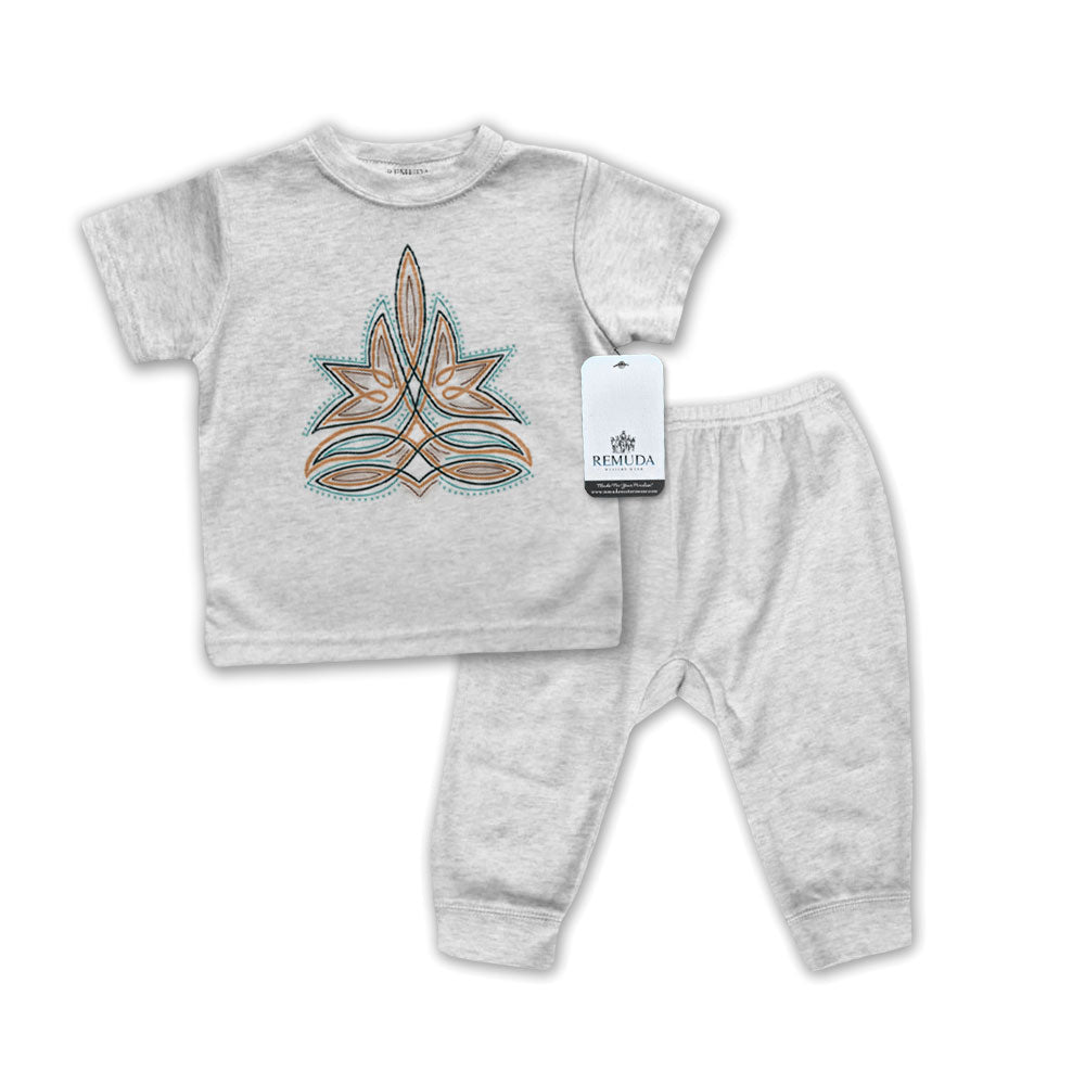 Western Boot Stitch - Infant Western 2-Piece Sleepwear Pajamas