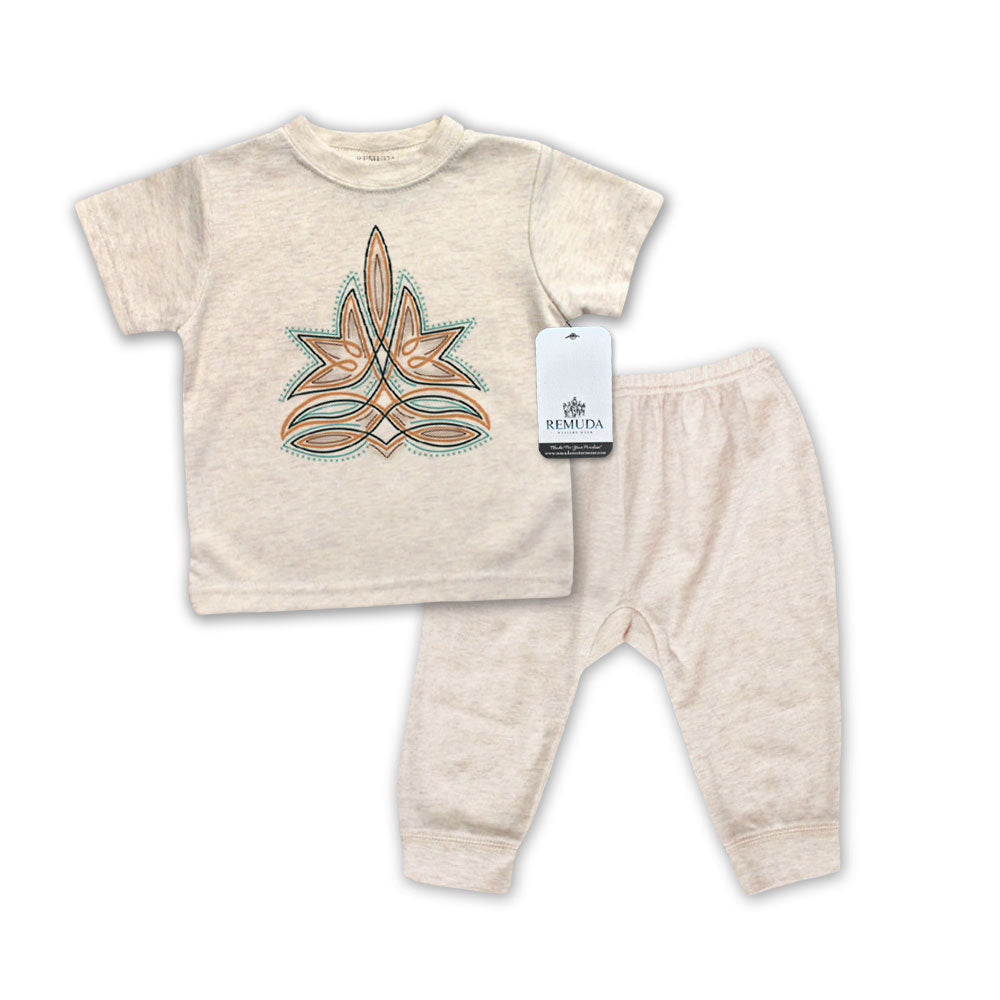 Western Boot Stitch - Infant Western 2-Piece Sleepwear Pajamas