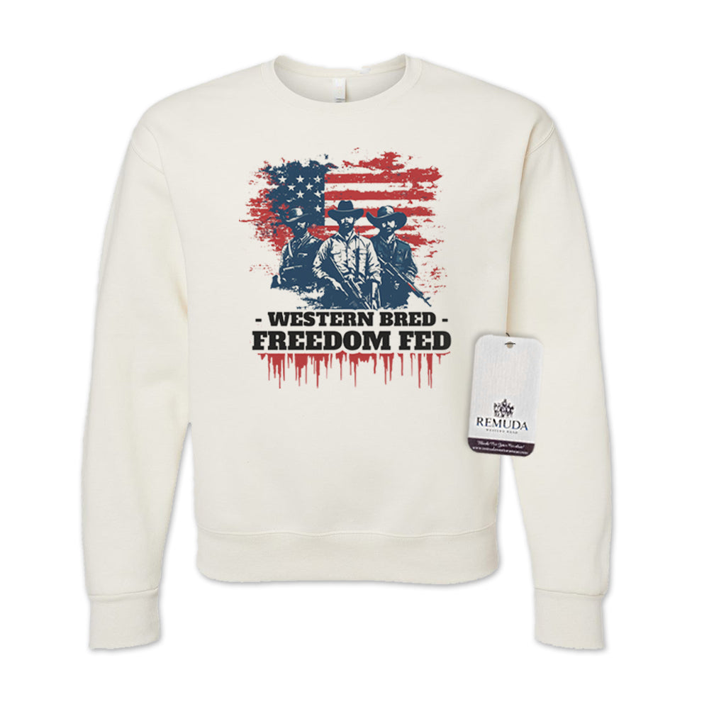 Western Bred, Freedom Fed - Adult Unisex Patriotic Sweatshirt