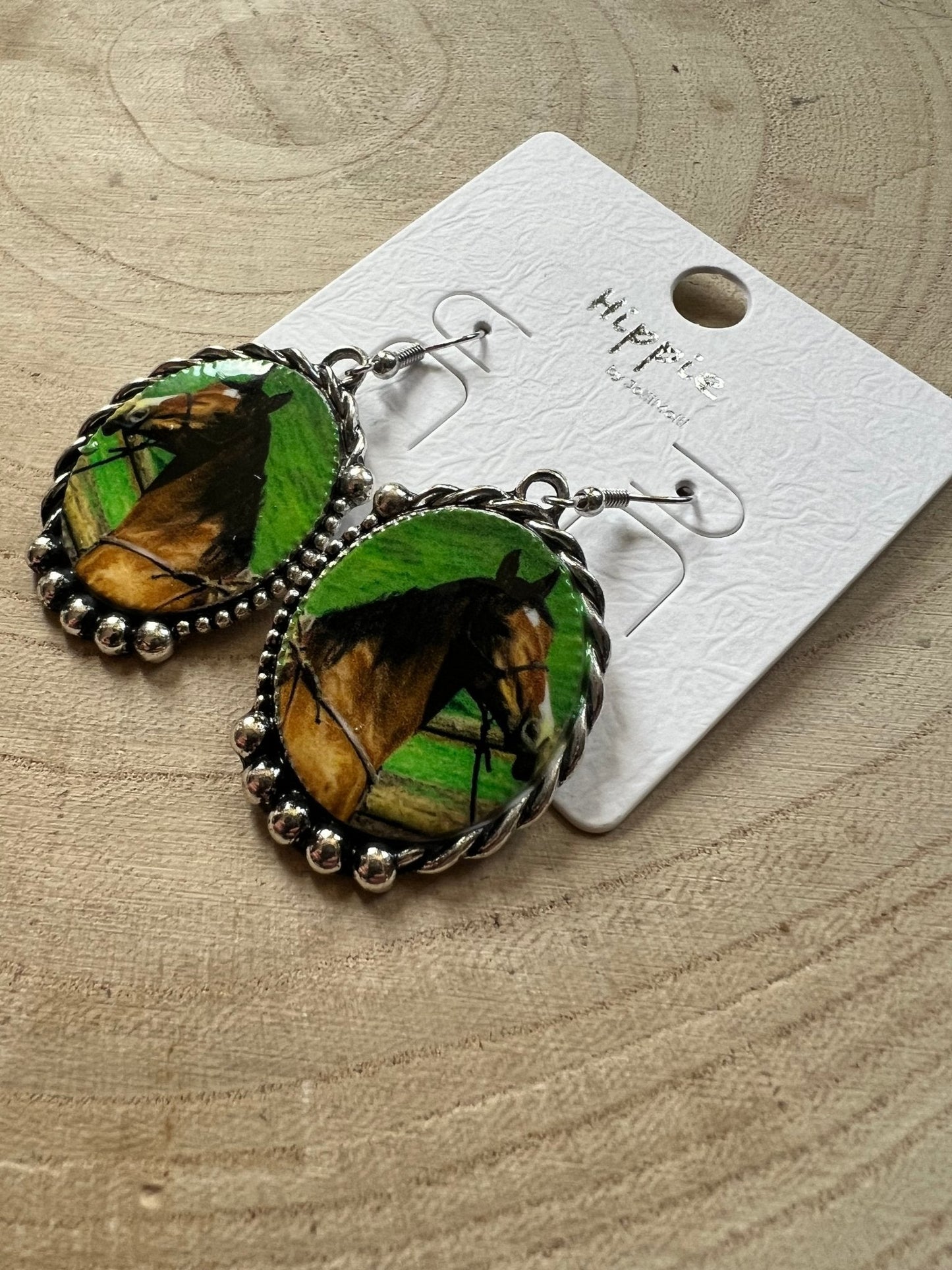Western Framed Horse Fashion Earrings