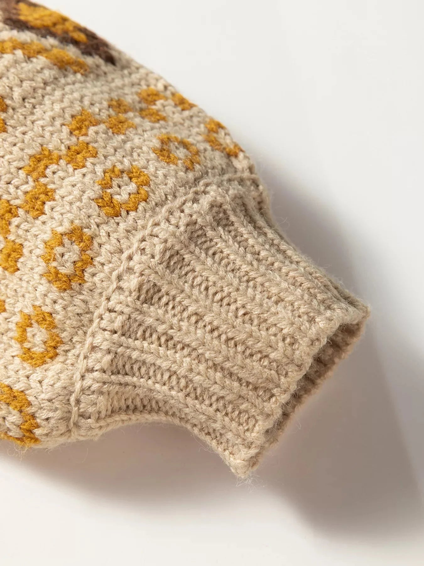 Western Pattern Knitted Button V Neck Cardigan Sweater