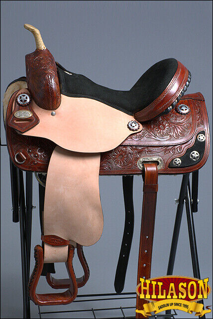Hilason Western Horse Treeless Trail Barrel American Leather Saddle