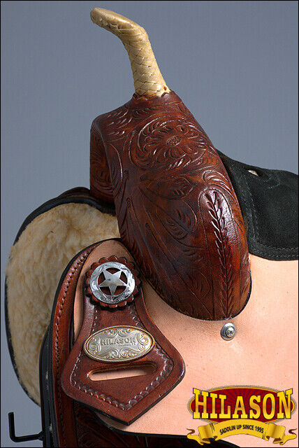 Hilason Western Horse Treeless Trail Barrel American Leather Saddle