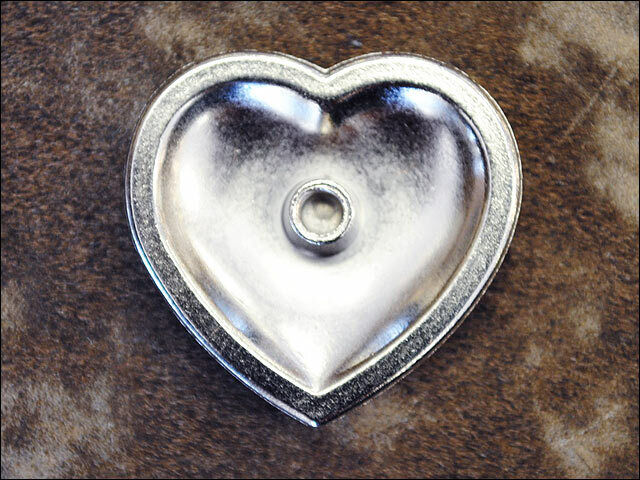 Western Screw Back Concho Heart Shape Rope Edge Nickle Finish Saddle