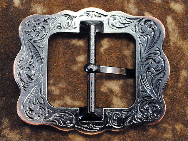 Western Screw Back Concho Copper Finished Belt Buckle With Rope Edge