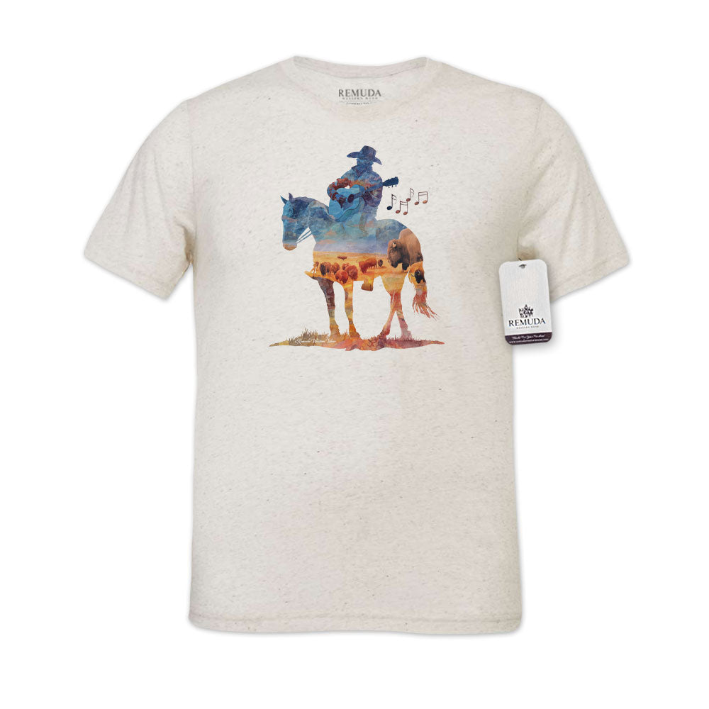 Where The Buffalo Roam - Adult Unisex Western Watercolor Tee T-Shirt