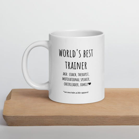 Jumbo White Glossy Mug - 20 oz. - World's Best Trainer
