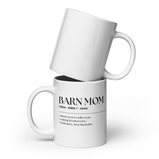 Jumbo White Glossy Mug - 20 oz. - Barn Mom