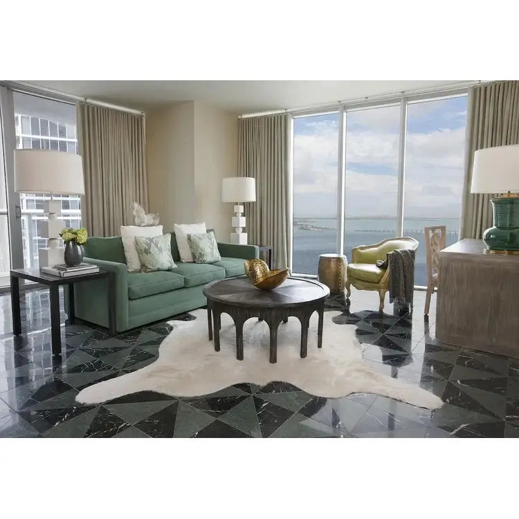 White Brazilian Cowhide Rug: XXL