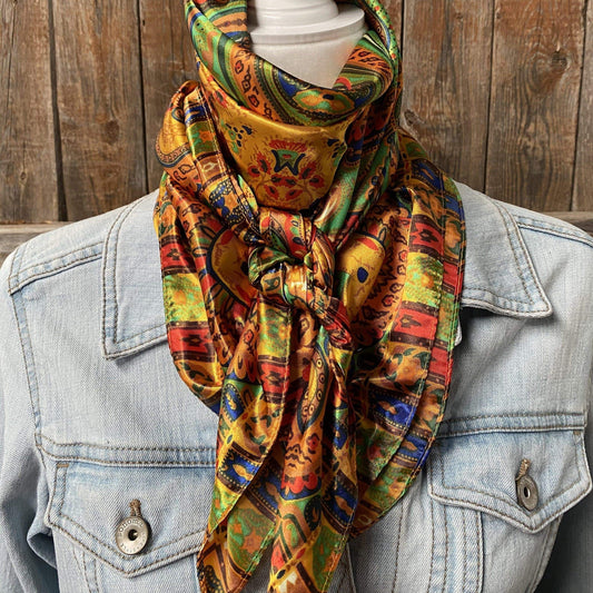 35X35"  Multi-Colored Paisley Wild Rag / Scarf WR134