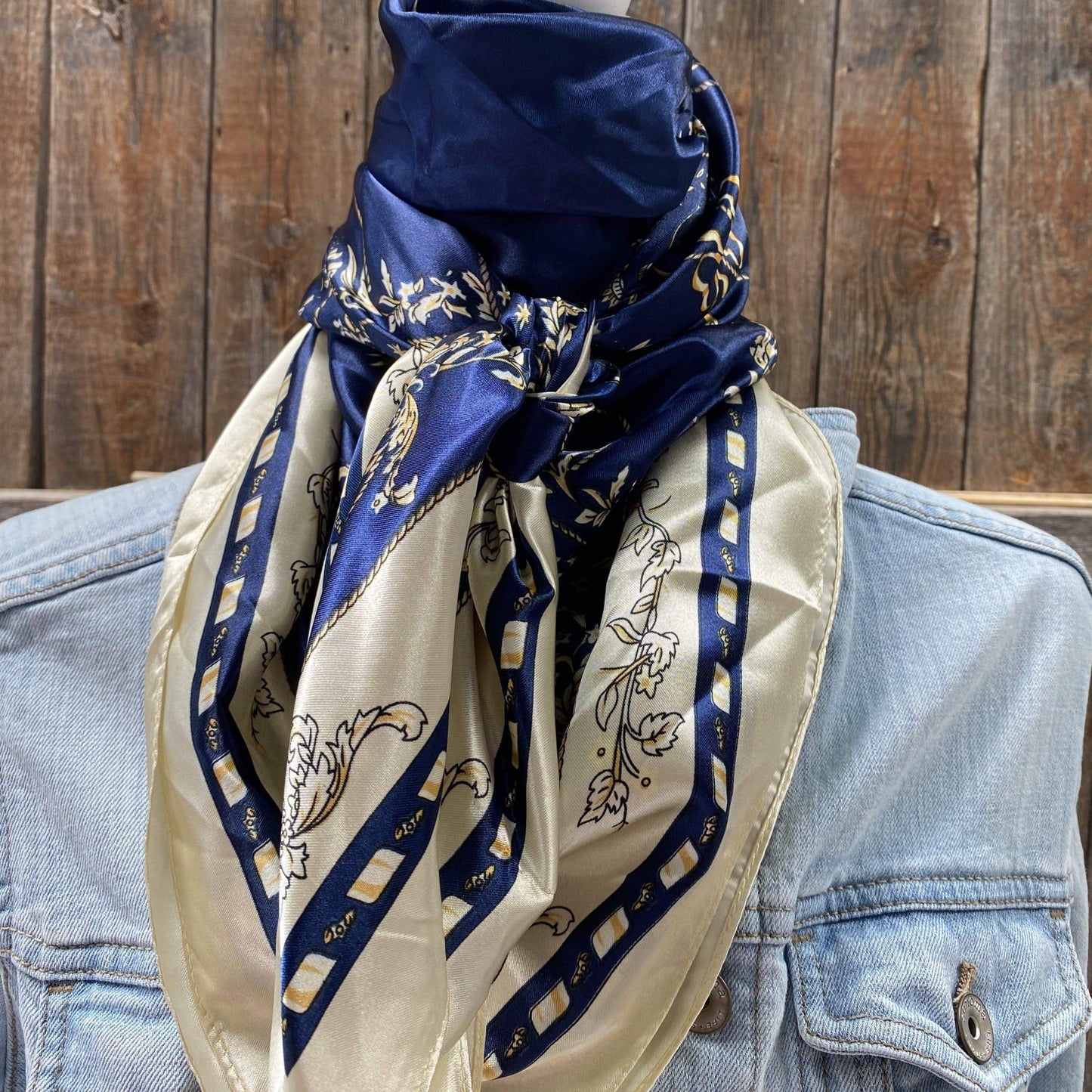 35X35" Blue Carriage Wild Rag / Scarf WR328