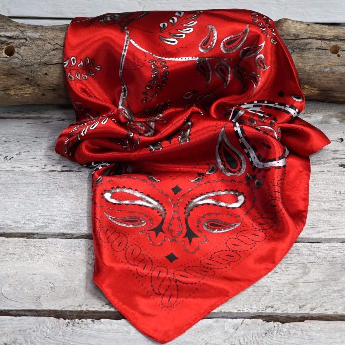 35X35" Red & Black Paisley Wild Rag / Scarf WR434