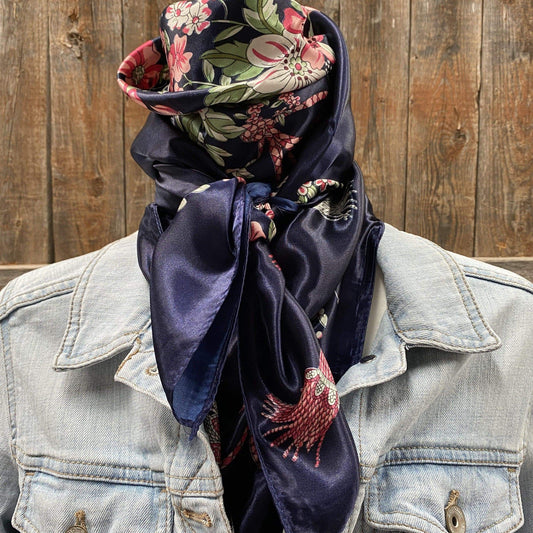 35X35" Rose Buds & Tassels Wild Rag / Scarf WR51